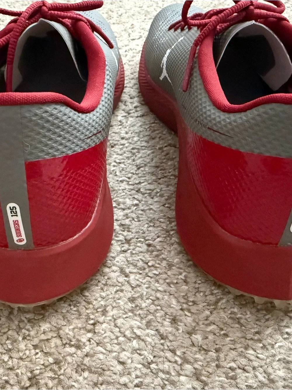 OU Football Player Exclusive Team Issued Grey and Crimson Sneakers Mens 12